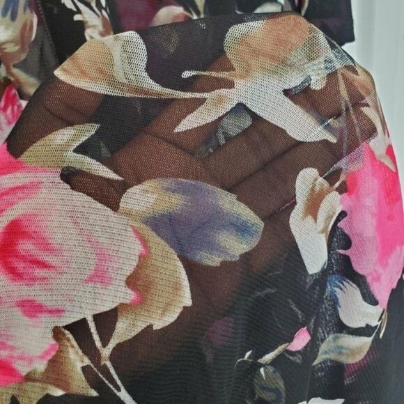 Hagara Sheer Floral Short Sleeve Cover Up - Picture 6 of 9